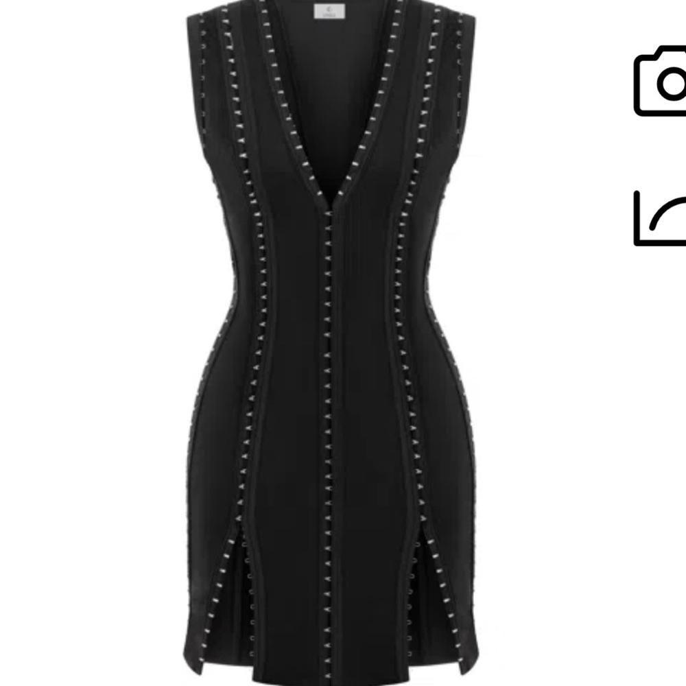 CHAOS MAGNET STRETCH JERSEY DRESS WITH HOOK AND EYE